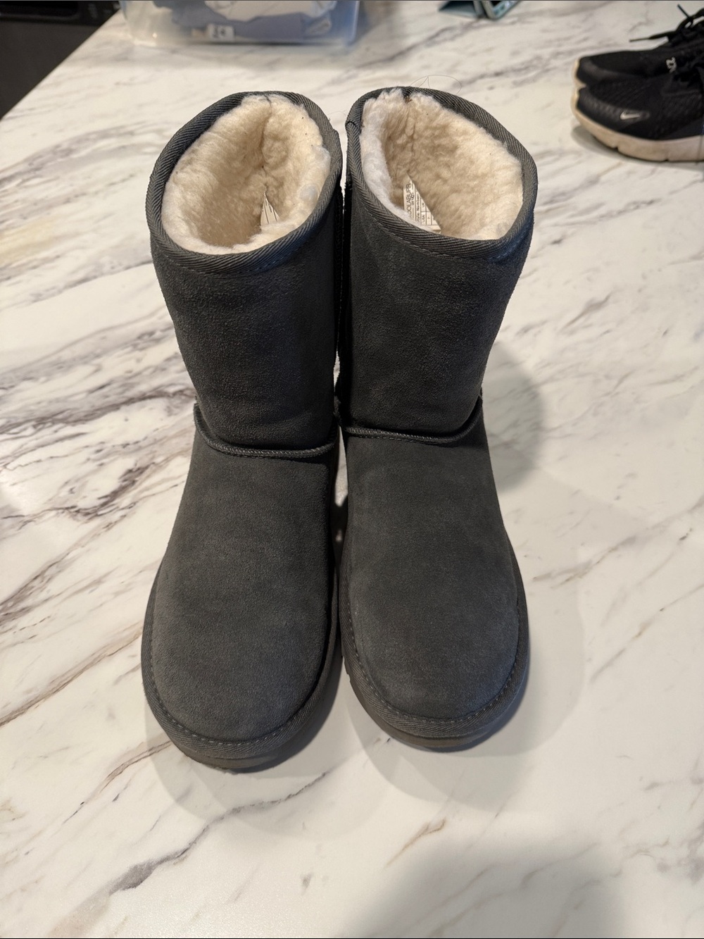 Koolaburra Gray Suede-Look Shearling Winter Boots